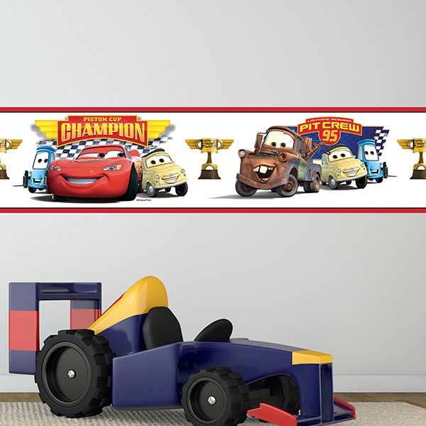 bethroom - border children\'s for Wall Stickers Cup Cars Piston