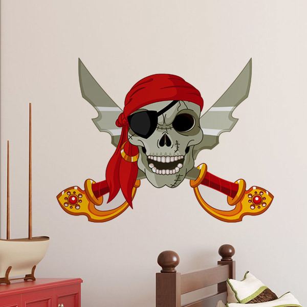 Sticker Mural Chambre Enfant Jolie fille pirate moderne - TenStickers