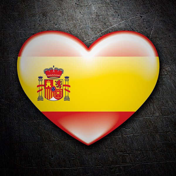 Flag Spanish-catalan heart, white background
