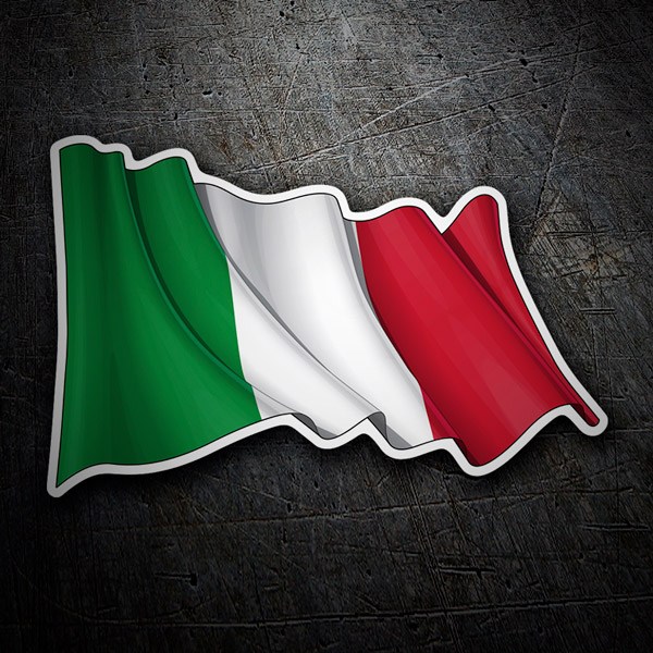 Sticker Italy Flag waving