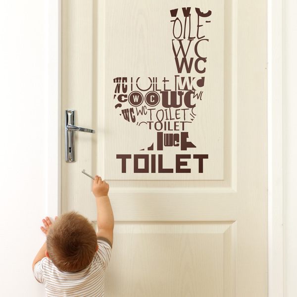 af hebben ik ontbijt Vergelding Toilet wall stickers Toilet languages | MuralDecal.com