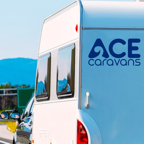 Camper van decals: ACE Caravan Stickers - Set of Two Pieces