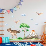 Stickers for Kids: Dinosaurs on a Jurassic adventure with clouds and  4