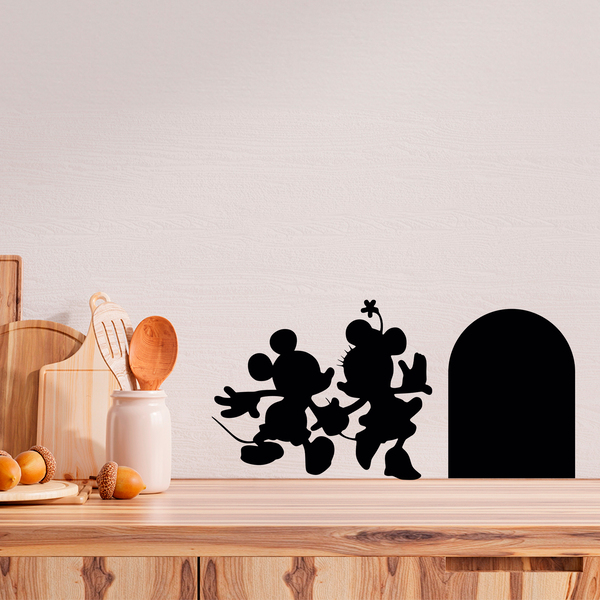 Stickers for Kids: Mickey and Minnie hole skirting board