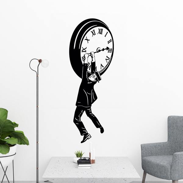 Wall Stickers: Harold Lloyd hanging from the clock