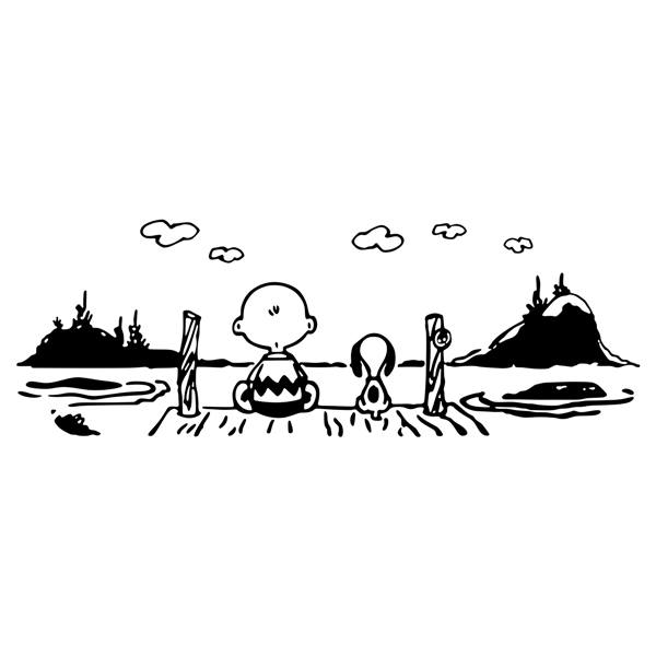 Wall Stickers: Snoopy and Charlie Brown Dockside Scene