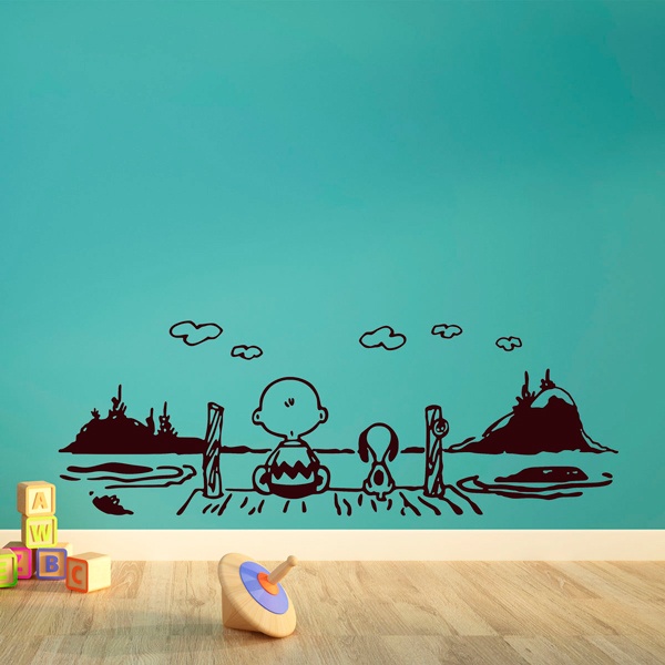 Wall Stickers: Snoopy and Charlie Brown Dockside Scene