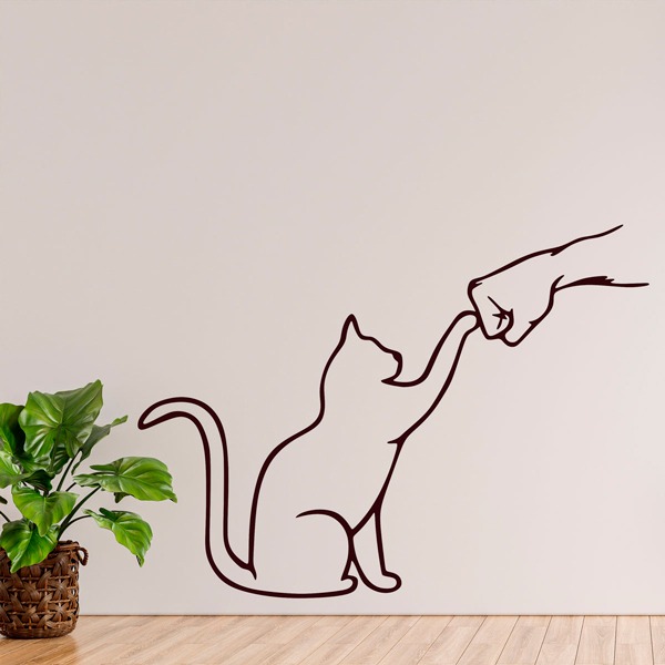 Wall Stickers: Cat and hand