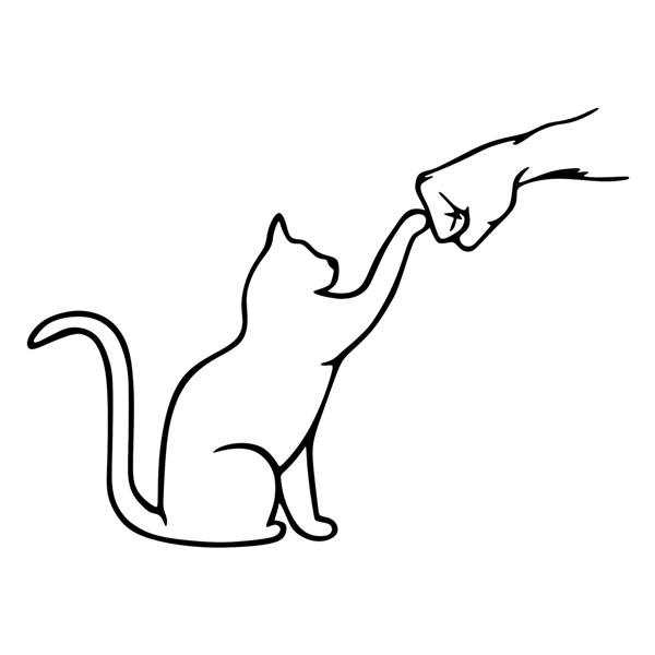 Wall Stickers: Cat and hand