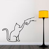 Wall Stickers: Cat and Hand Decorative Vinyl Sticker 2