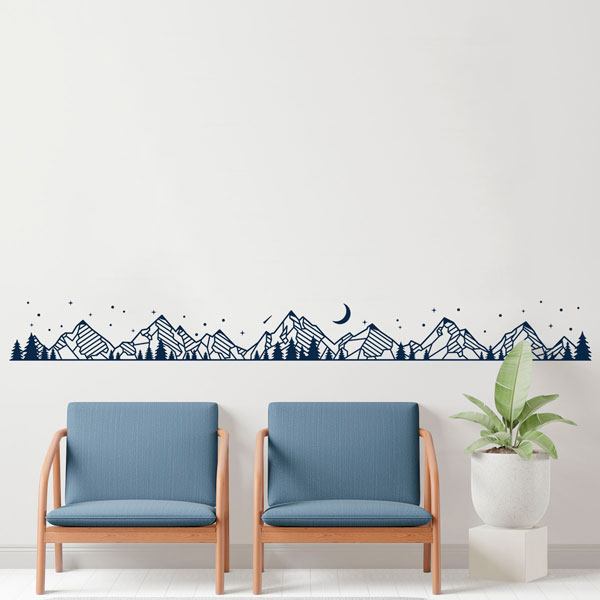 Wall Stickers: Mountain landscape at night