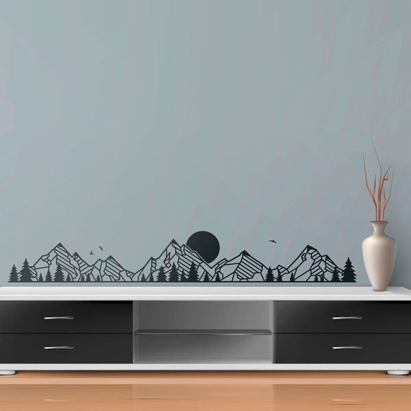 Wall Stickers: Mountain and pine landscape