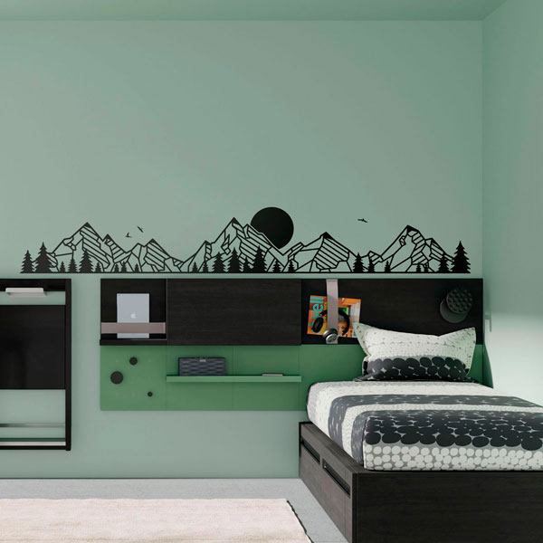 Wall Stickers: Mountain and pine landscape