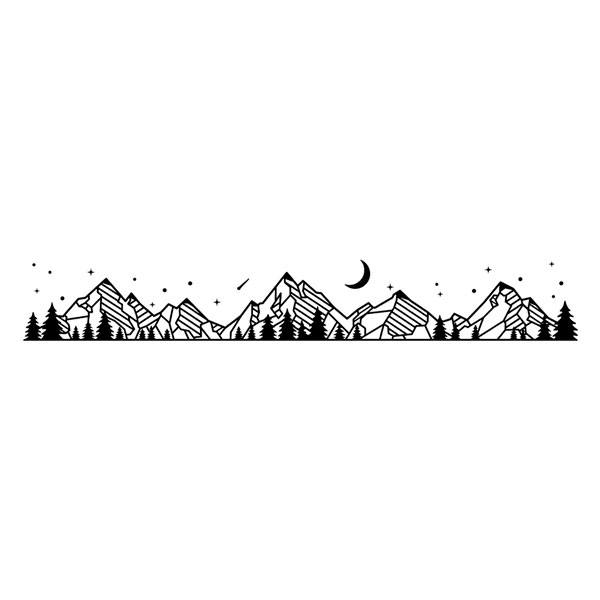 Wall Stickers: Night mountain landscape