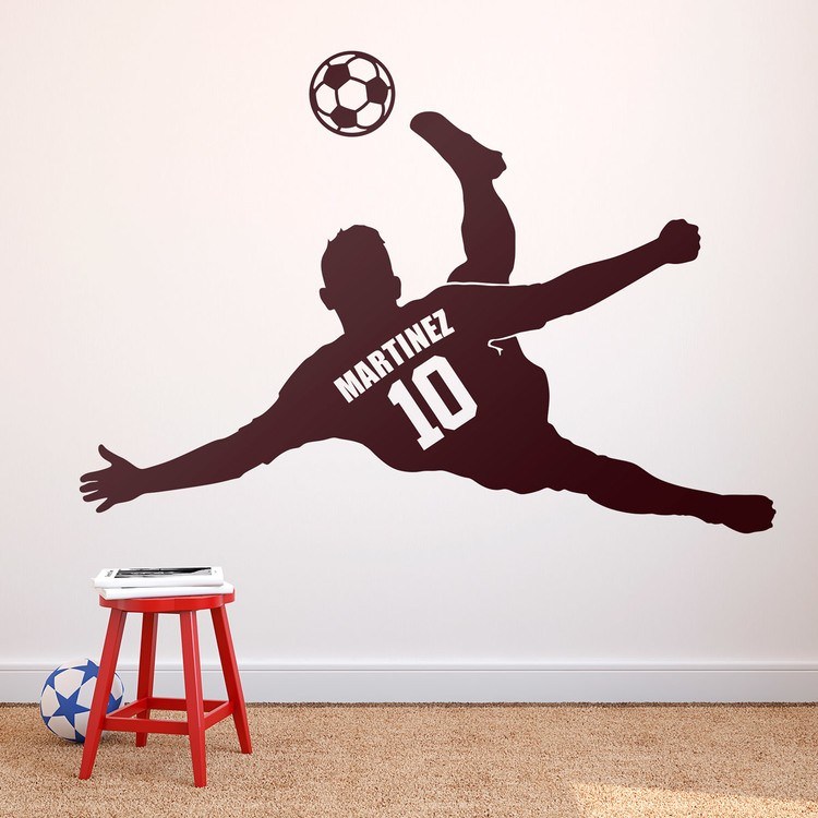 Stickers for Kids: Silhouette of a child footballer doing a personali