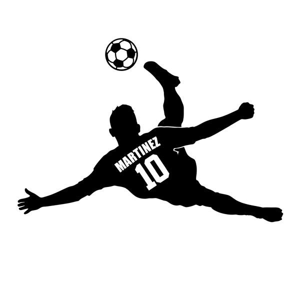 Stickers for Kids: Silhouette of a child footballer doing a personali