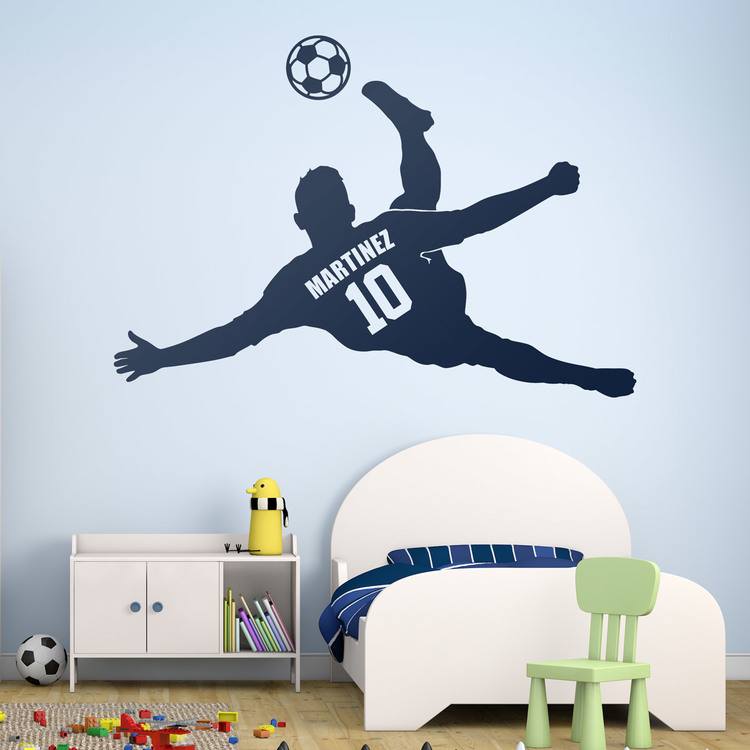 Stickers for Kids: Silhouette of a child footballer doing a personali