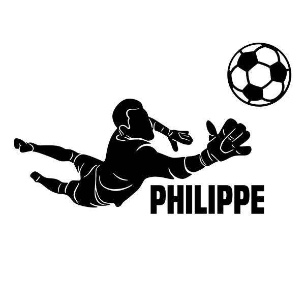 Stickers for Kids: Silhouette of a football goalkeeper with personali