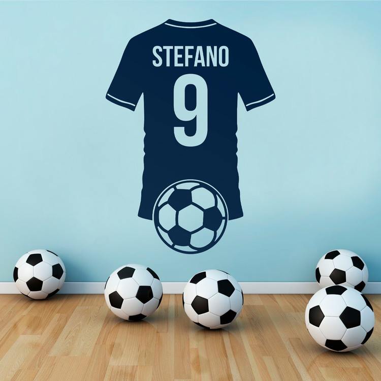 Stickers for Kids: Silhouette of a football jersey with personalized 