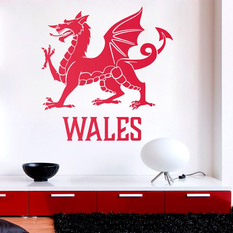 Wall Stickers: Decorative Dragon of Wales vinyl, iconic design