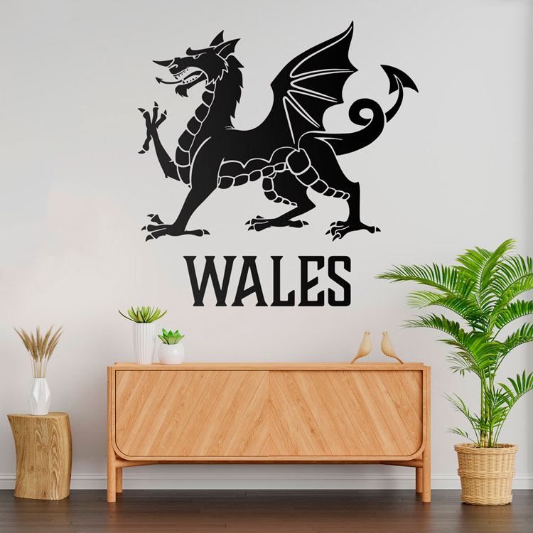 Wall Stickers: Decorative Dragon of Wales vinyl, iconic design