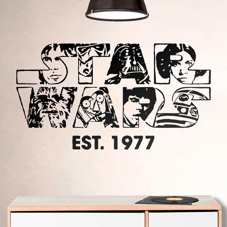 Wall Stickers: Star Wars 1977 wall sticker with iconic characters