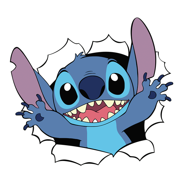 Stickers for Kids: Stitch breaking through the wall