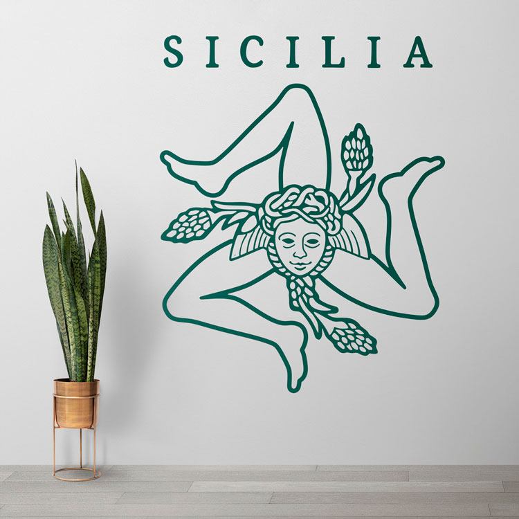 Wall Stickers: Decorative Vinyl of Sicily's Coat of Arms with Tri