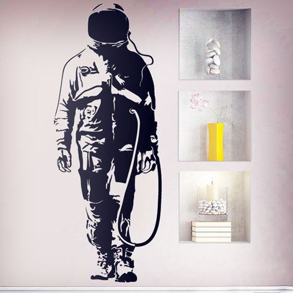 AnOL Banksy Vinyl Wand Aufkleber Jungen Weinendes Zum ausblasen für Social  Media Aufmerksamkeit/Kind Mit Facebook Telefon/Street Art Graffiti Aufkleber  + Gratis Aufkleber - 220x100 cm : : Baumarkt