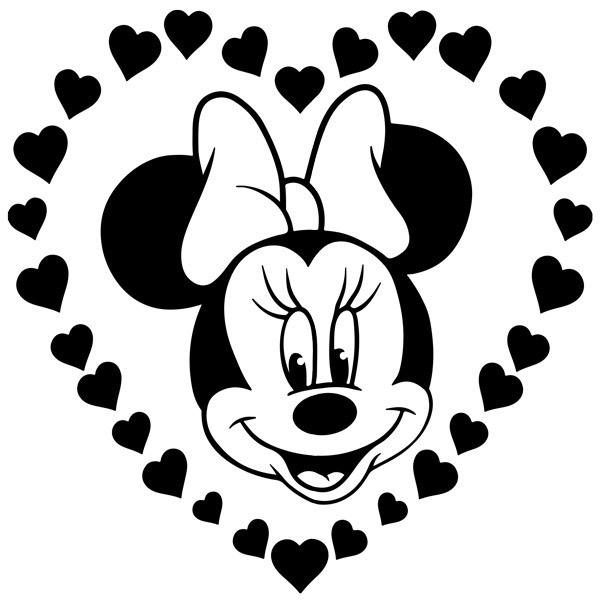 Kids wall sticker Minnie Mouse and hearts