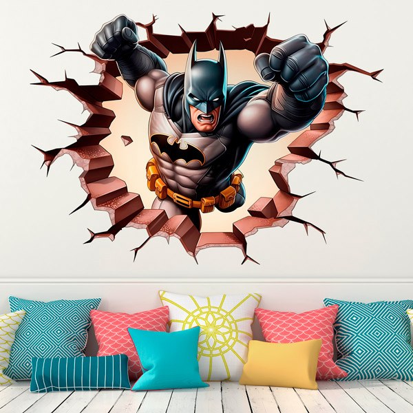 Sticker mural Batman - Sticker mural 3D Batman - Sticker pépinière Batman