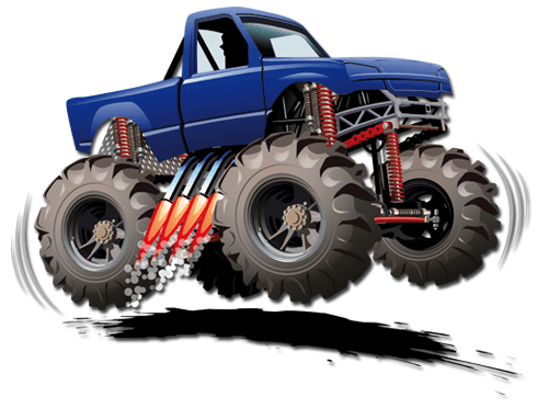 Kids wall sticker  Monster  Truck  jumping MuralDecal com