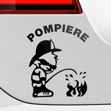 Car & Motorbike Stickers: Firefighter Putting Out Fire in Italian 2