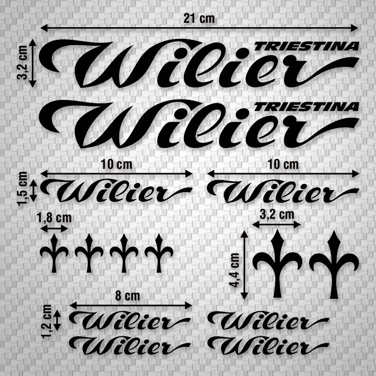 Car & Motorbike Stickers: Set 14X Wilier Triestina