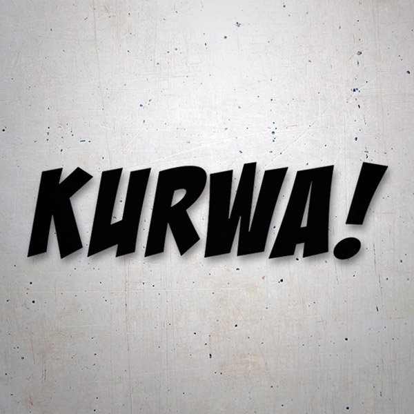 Car & Motorbike Stickers: Sticker with the text Kurwa in a fun style