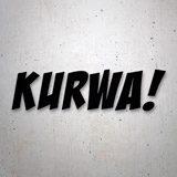 Car & Motorbike Stickers: Sticker with the text Kurwa in a fun style 2