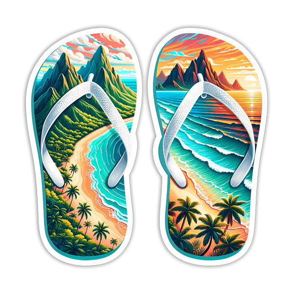 Car & Motorbike Stickers: Paradisiacal flip-flops