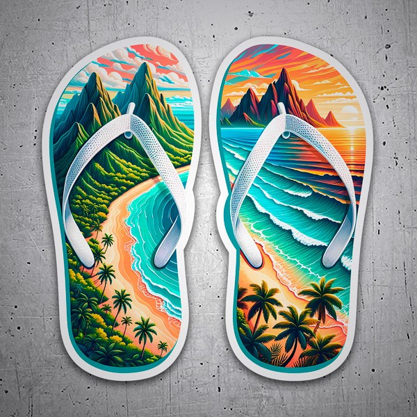 Car & Motorbike Stickers: Paradisiacal flip-flops