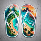 Car & Motorbike Stickers: Paradisiacal flip-flops 3