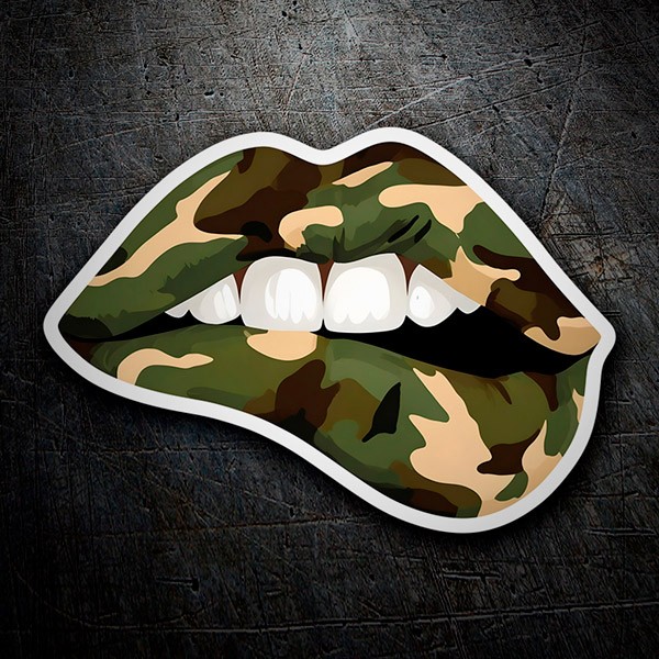 Car & Motorbike Stickers: Camouflage lips