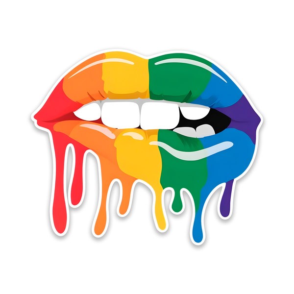 Car & Motorbike Stickers: LGTBI lips 2