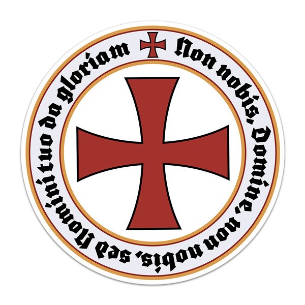 Car & Motorbike Stickers: Templar Cross Non Nobis Domine