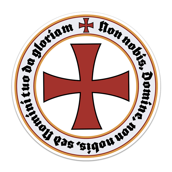 Car & Motorbike Stickers: Templar Cross Non Nobis Domine