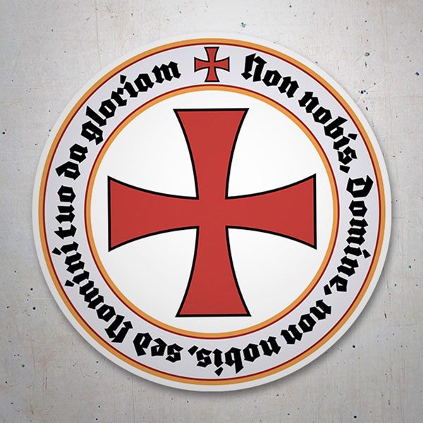 Car & Motorbike Stickers: Templar Cross Non Nobis Domine