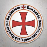 Car & Motorbike Stickers: Templar Cross Non Nobis Domine 3