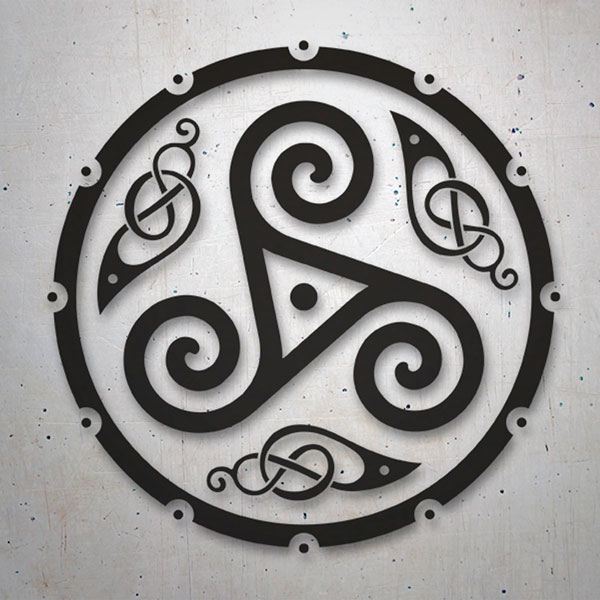 Car & Motorbike Stickers: Celtic triskele with intricate design and Celtic