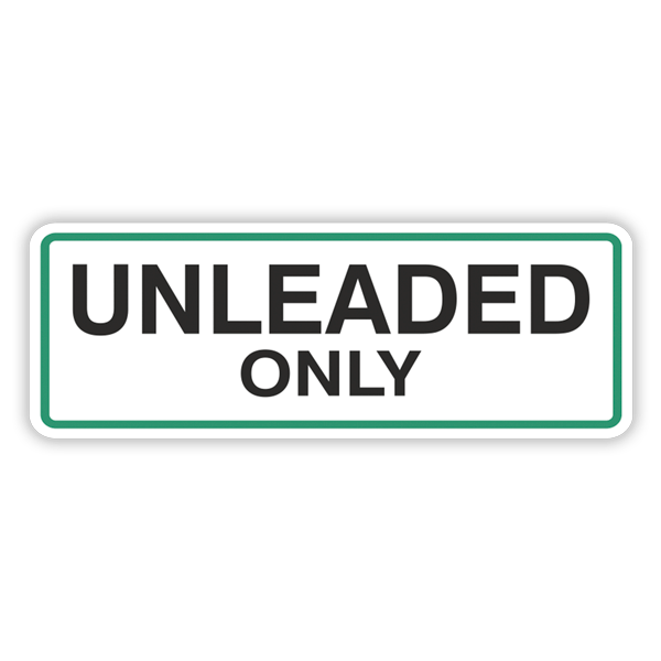 Camper van decals: Unleaded Only