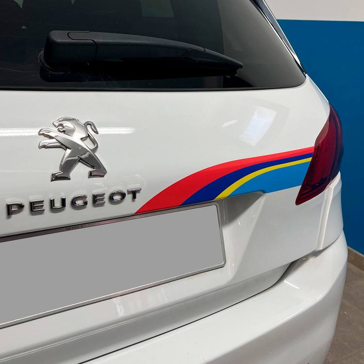 Car & Motorbike Stickers: Peugeot Sport side adhesive with racing stripes