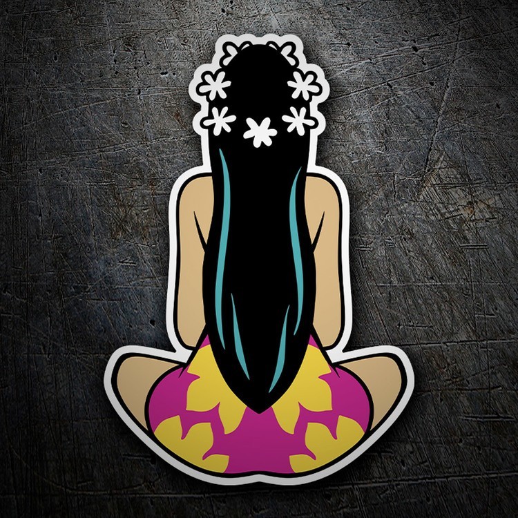 Car & Motorbike Stickers: Hinano Tahiti Hawaii Girl