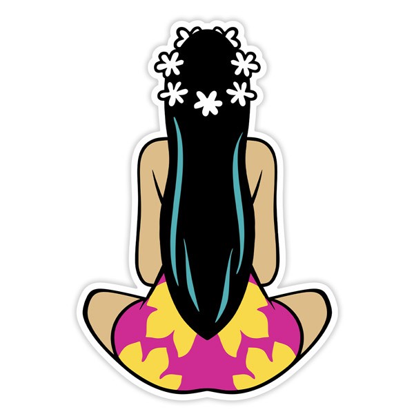 Car & Motorbike Stickers: Hinano Tahiti Hawaii Girl